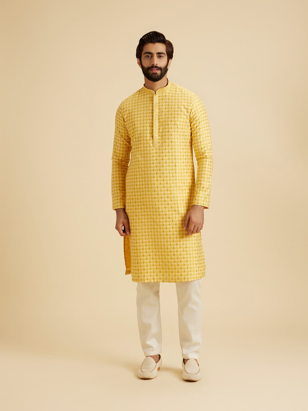 Men's Yellow Elegance Kurta Pajama