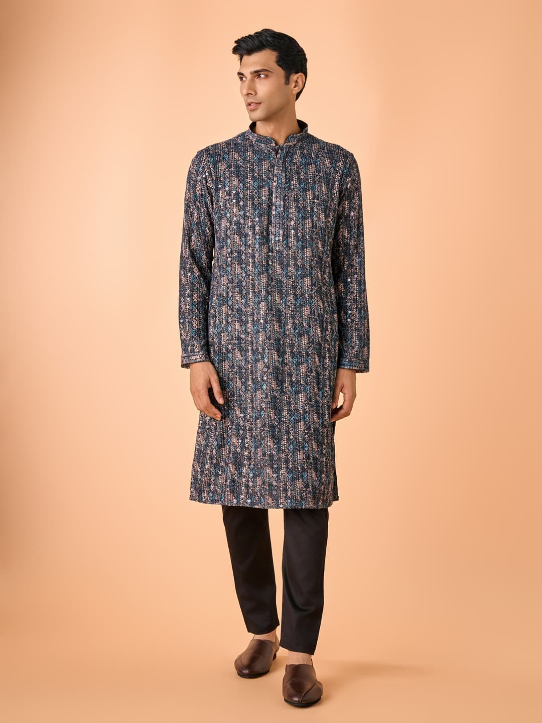 Men's Teal Blue Extravaganza Kurta Pajama