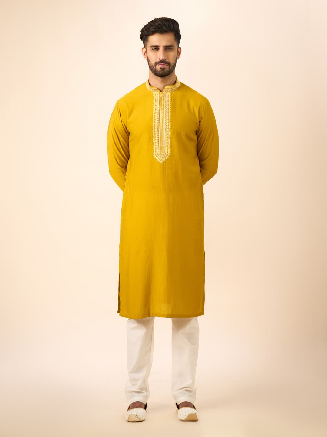 Men's Yellow Ensemble Kurta Pajama