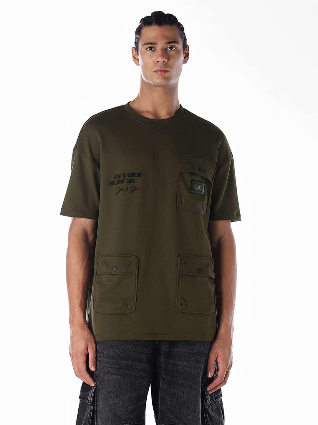 Men Green Casual Half Sleeves Tshirt