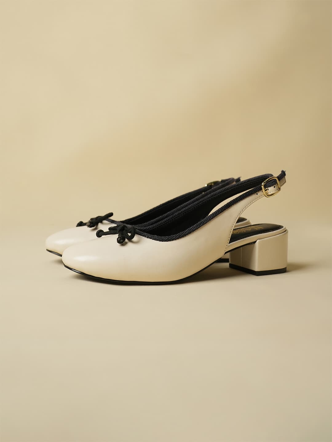 Women's Doris White Mary Jane Block Heels