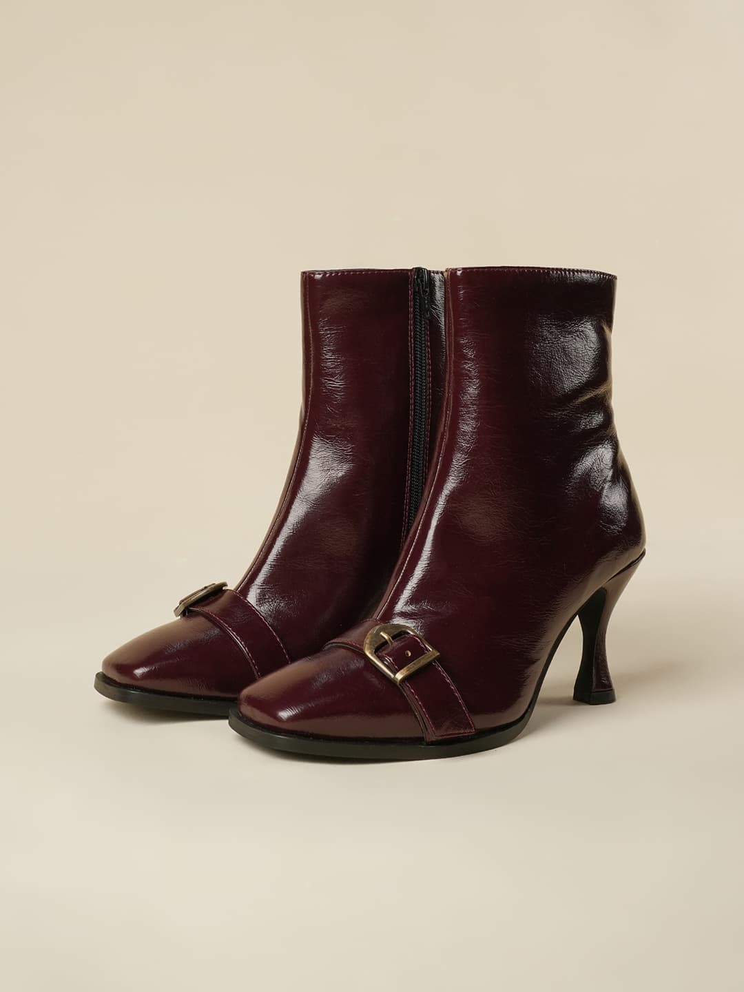Women's Hendrix Burgundy Buckle Detail Ankle Boots