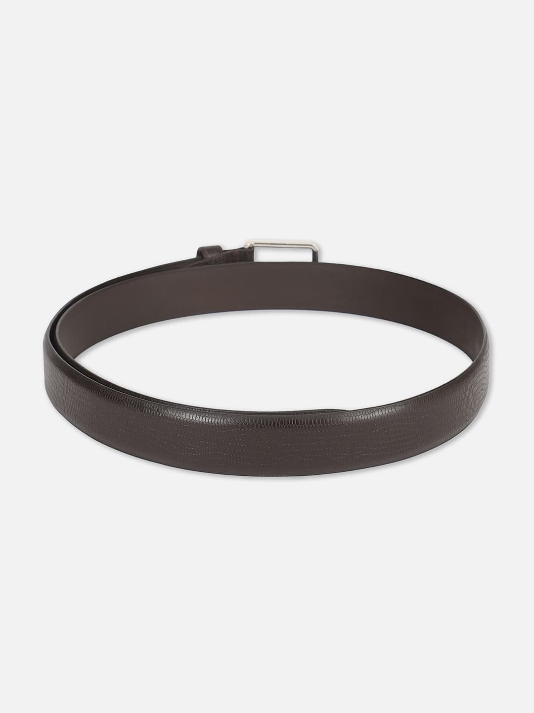 Men's Brown Solid Leather Casual Belt
