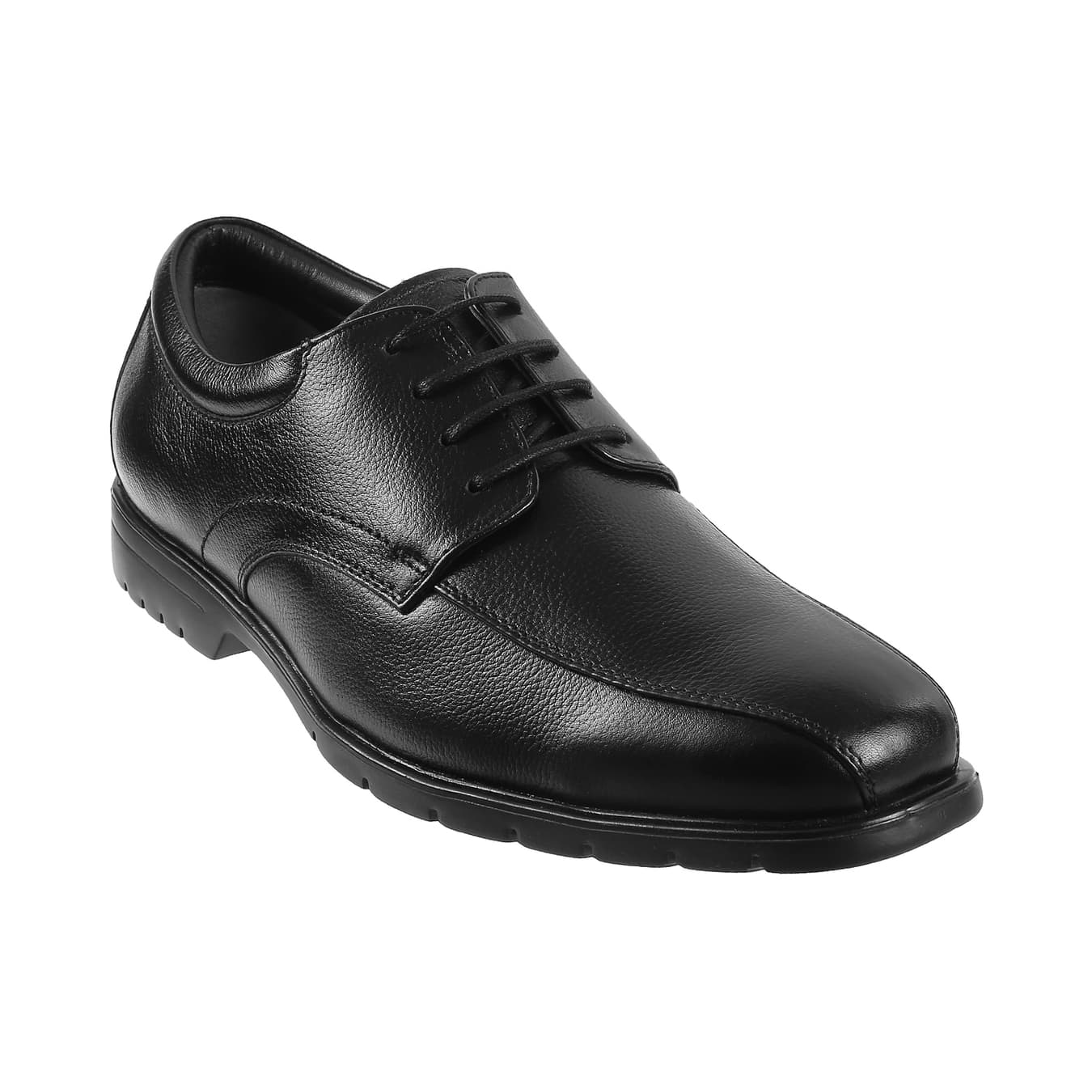 Men's Black Formal Almond Toe Leather Formal Shoes