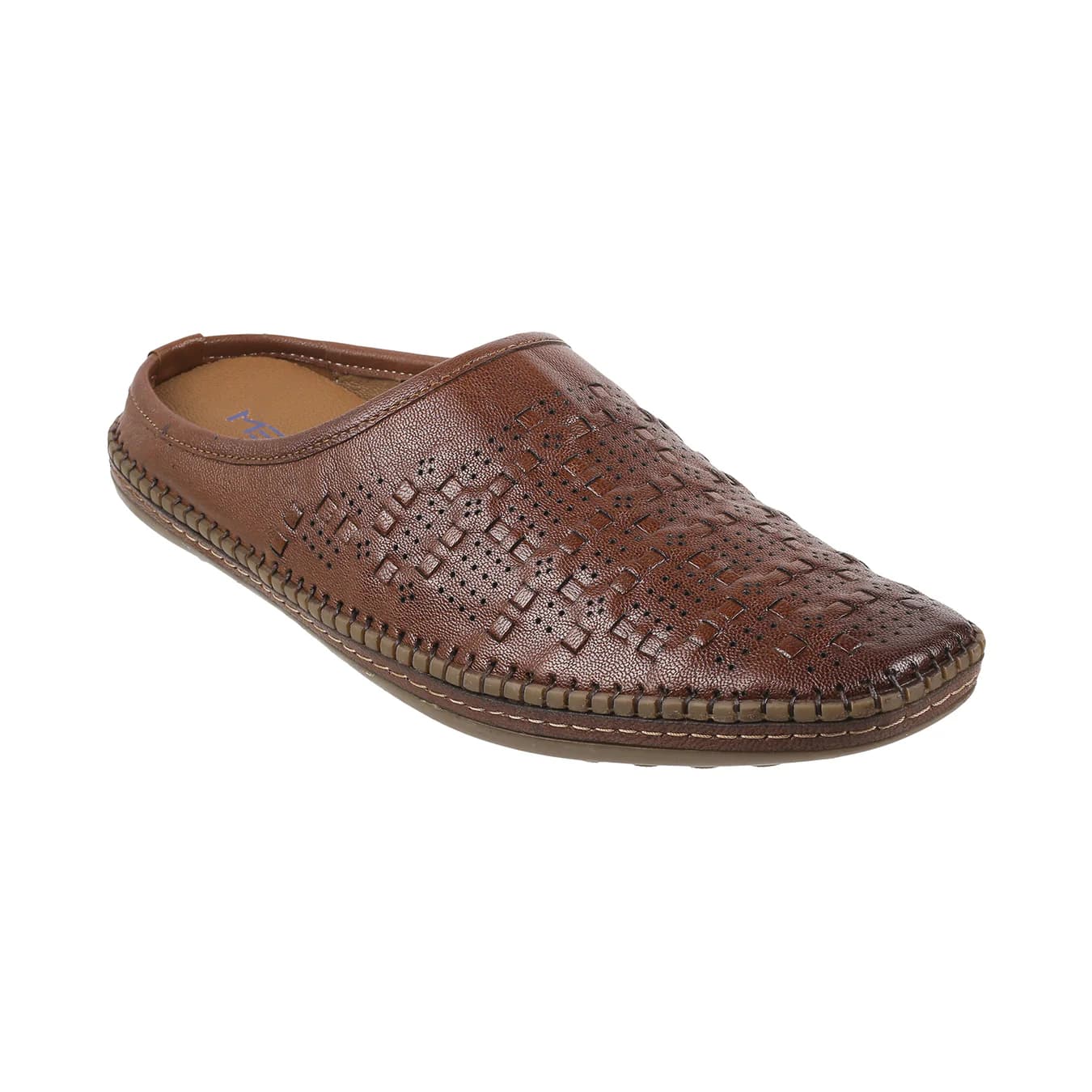 Men's Brown Casual Round Toe Leather Casual Shoes