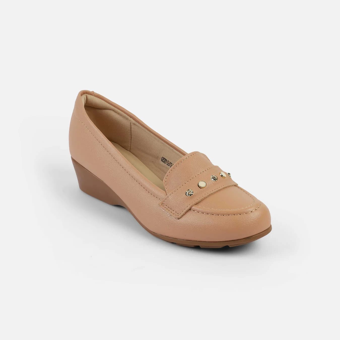 Women's Pink Casual Round Toe Synthetic Heels