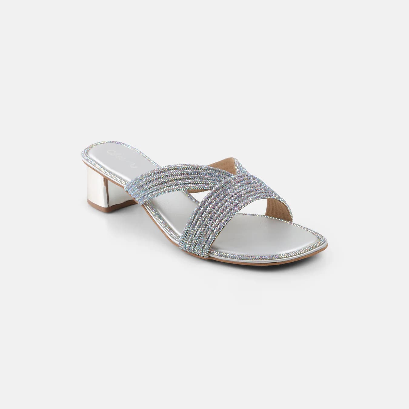 Women's Silver Casual Round Toe Synthetic Sandals