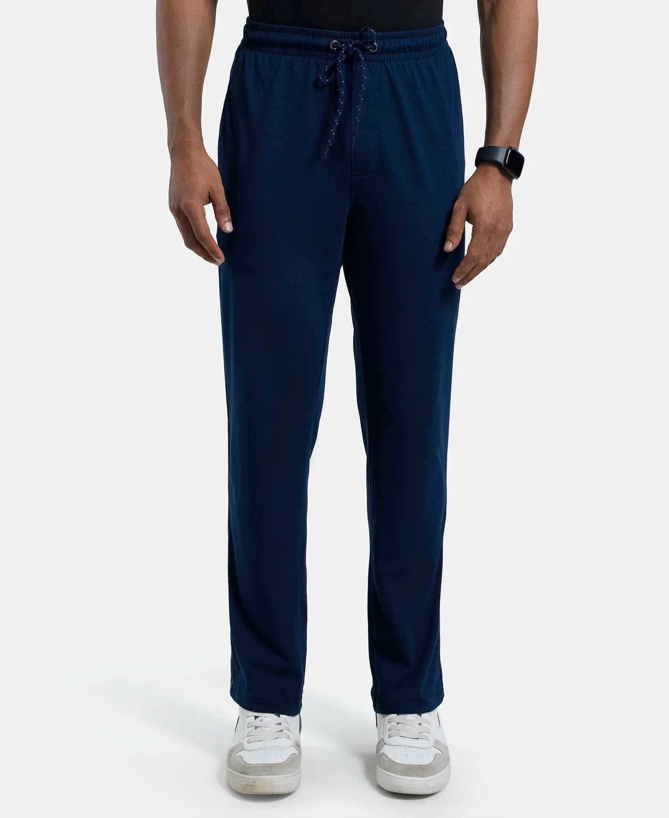 Men's Navy Casual Super Combed Cotton Rich Trackpant with Side Pockets