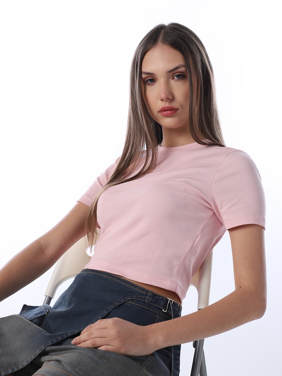Women's Pink Casual Solid Half Sleeves Tshirt