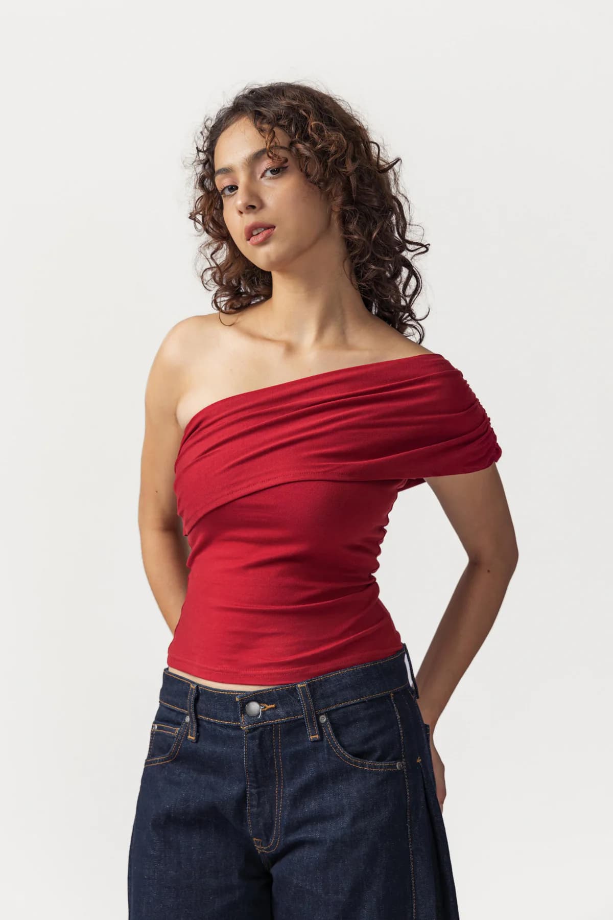 Women's Red Casual Solid Sleeveless Top