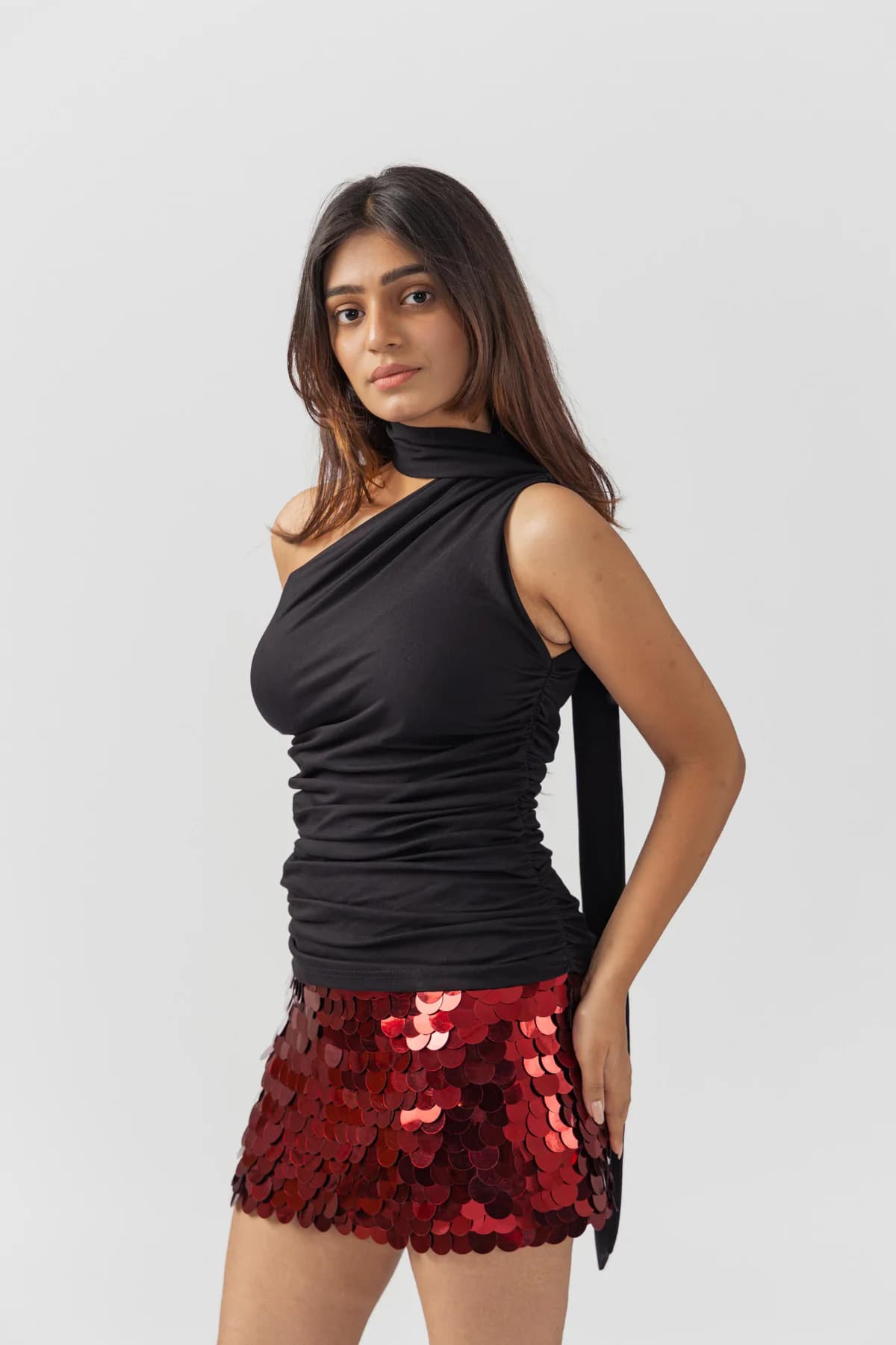 Women's Black Casual Solid Sleeveless Top