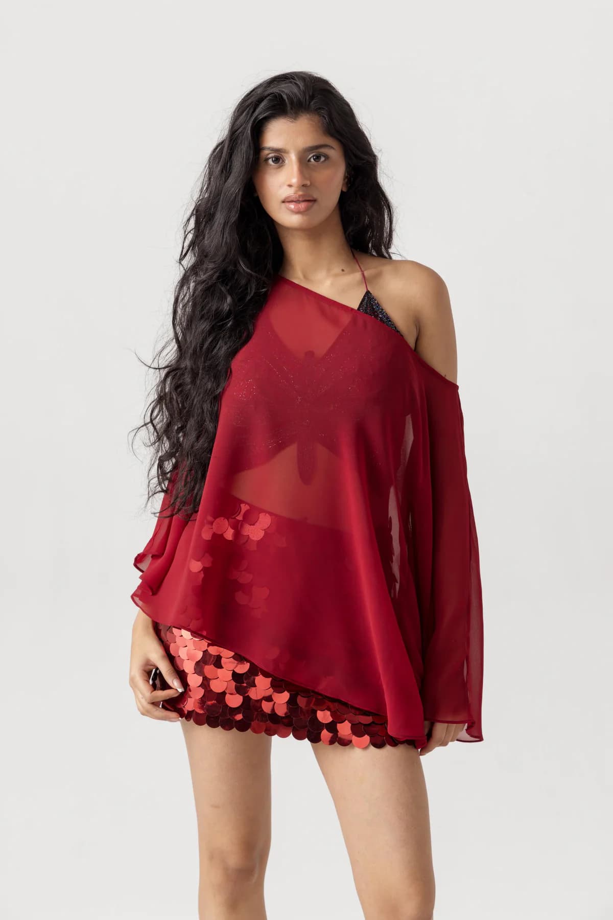 Women's Red Casual Solid Sleeveless Top