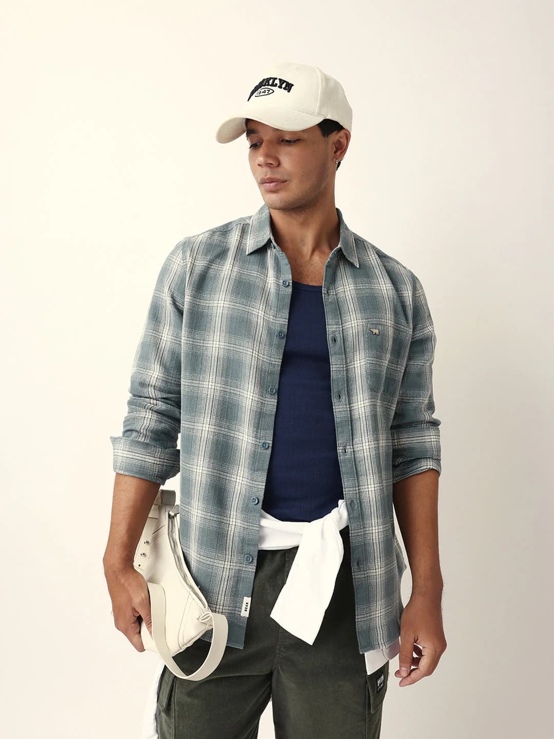 Men's Multicolor Woven Checkered Slim Fit Casual Cotton Shirt