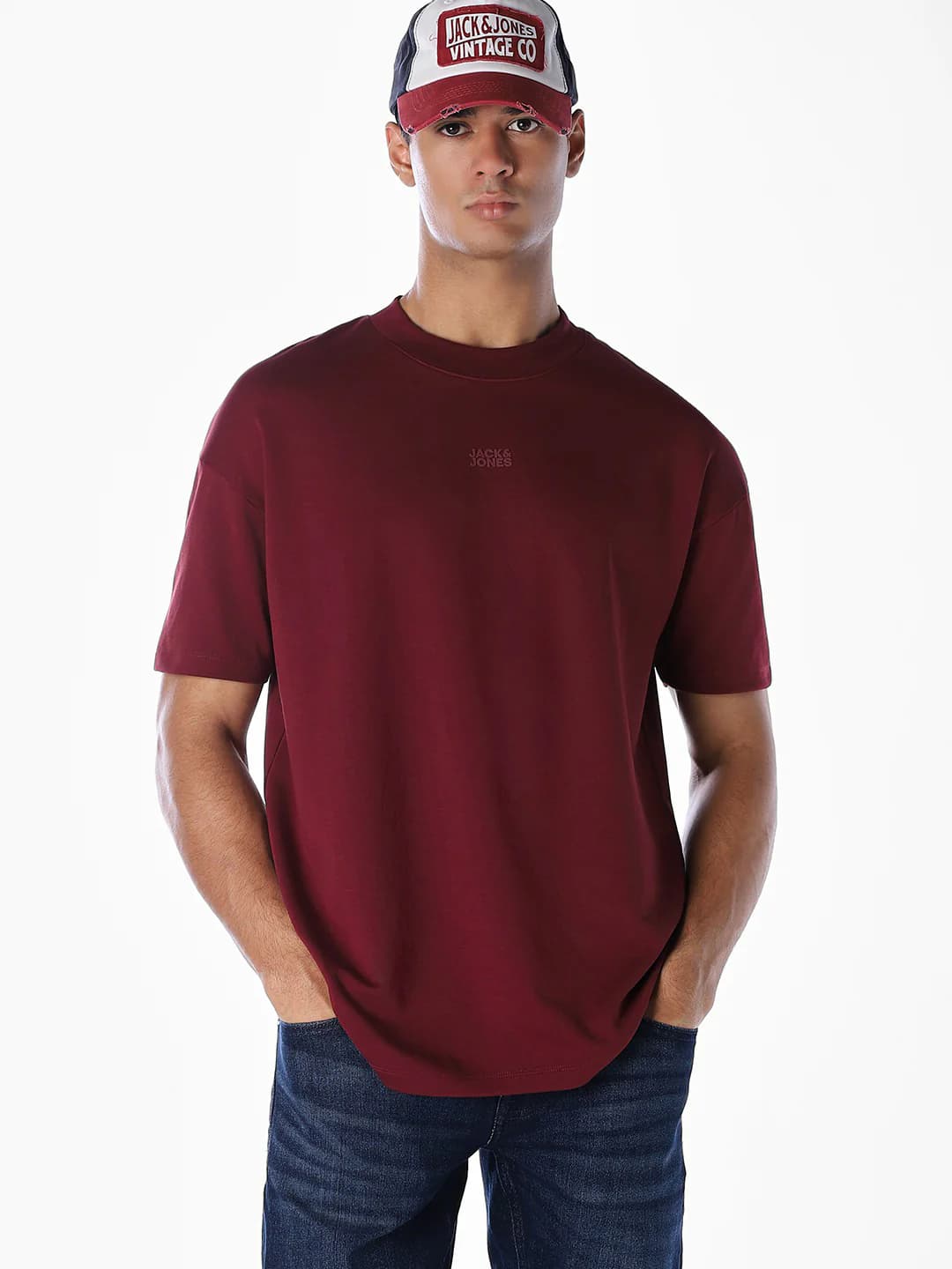 Men's Red Casual Half Sleeves Solid Tshirt
