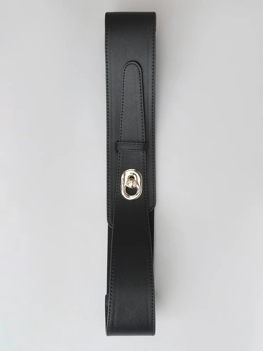 Women's Black Casual Slider Buckle Elasticated Waist Belt