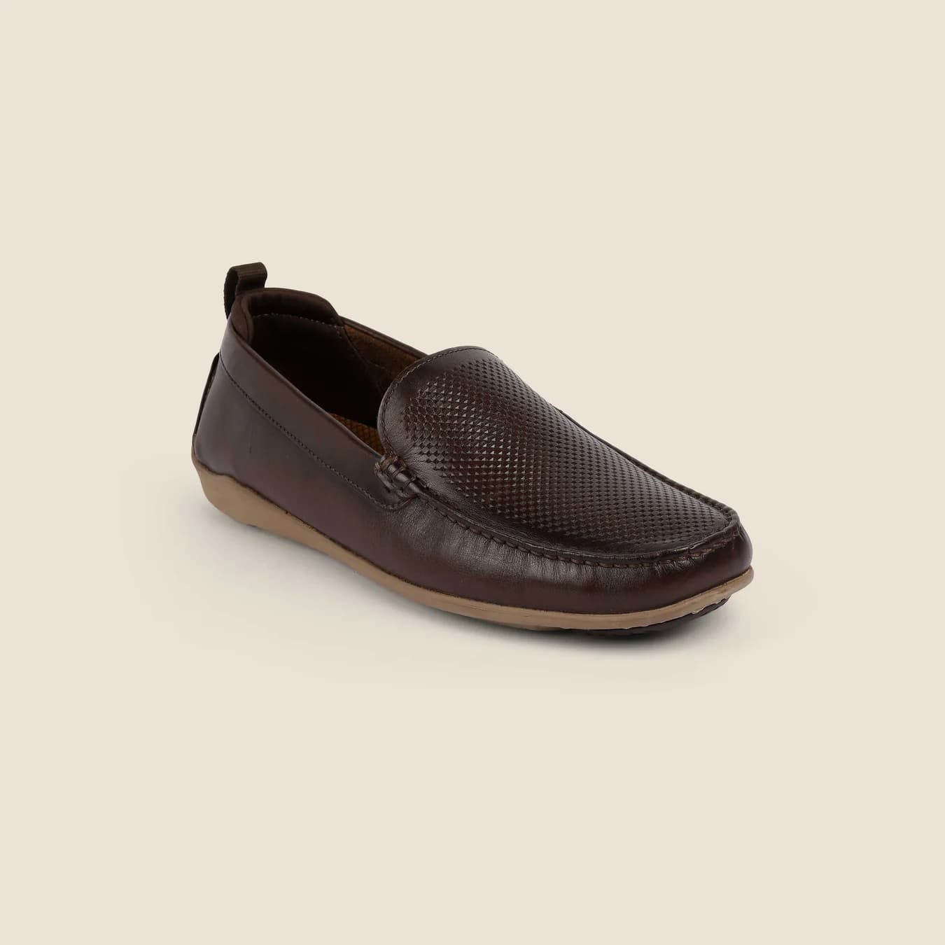 Men's Brown Casual Round Toe Leather Casual Shoes