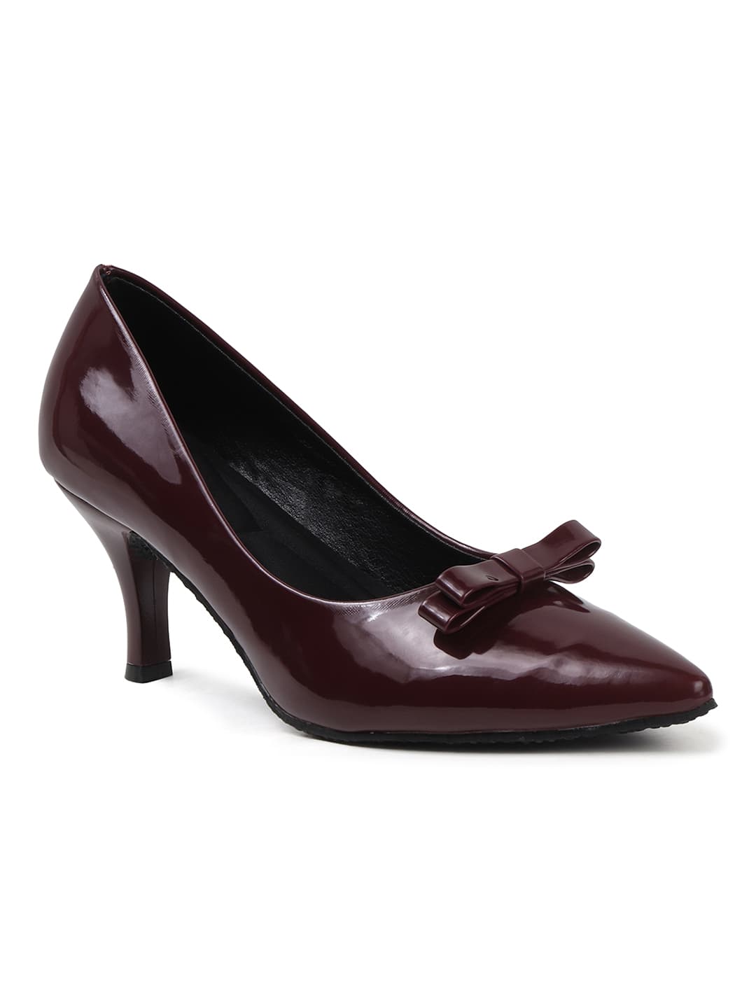 Women's Red Solid Slip-On Stiletto Heeled Pump