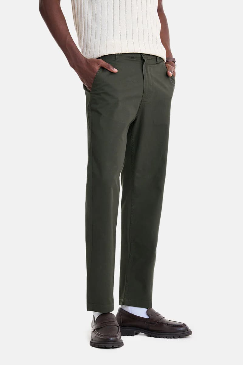 Men's Green Casual Regular Fit Solid Trouser