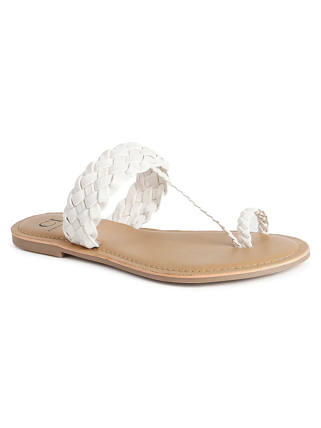 Women's White Casual Round Toe Sandals