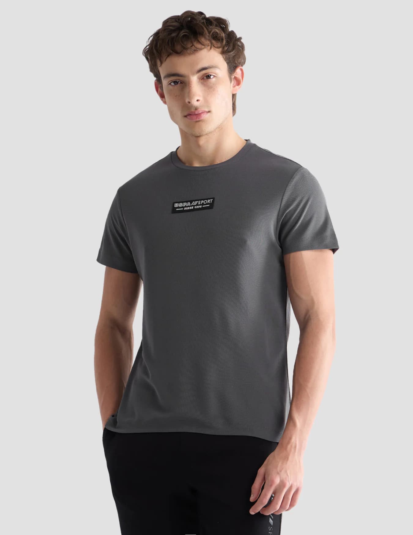 Men's Grey Sports Slim Fit Half Sleeves Tshirt