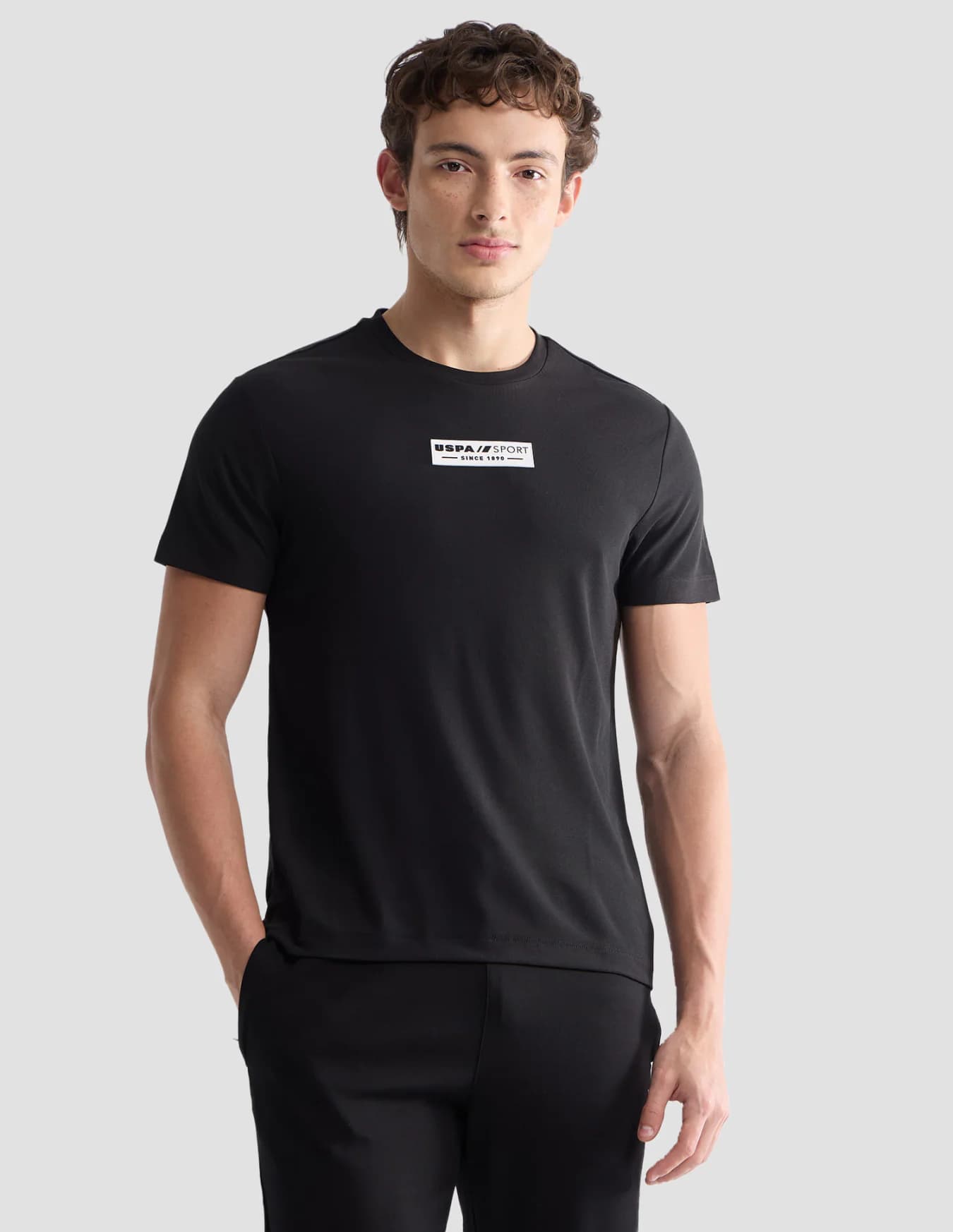 Men's Black Sports Slim Fit Half Sleeves Tshirt