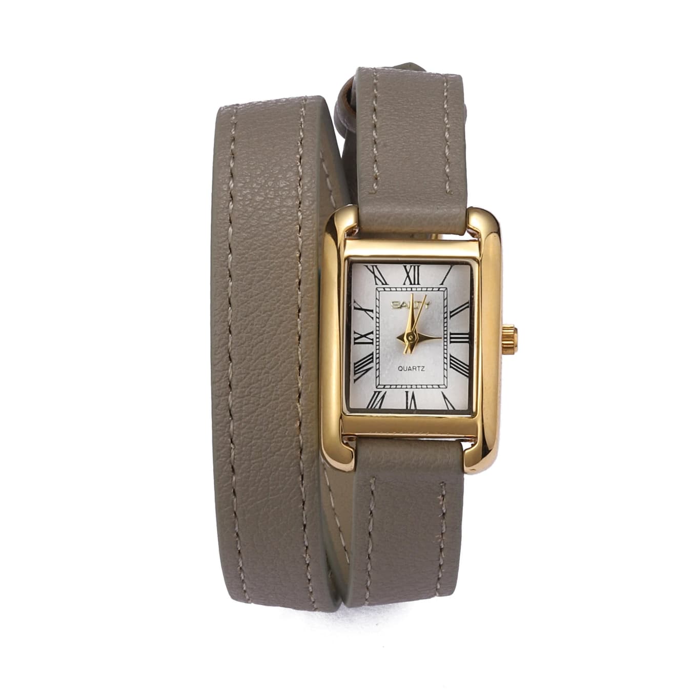 Women's White Rectangular Leather Quartz Analog Watch