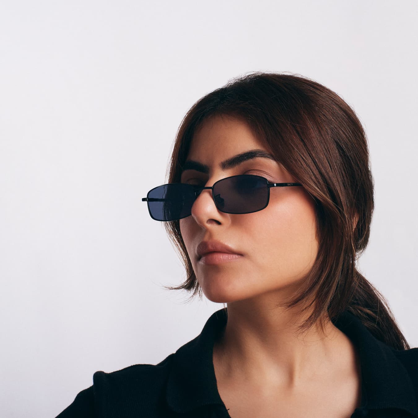 Women's Black Smart Casual Virat Timeless Black Rectangular Sunglasses