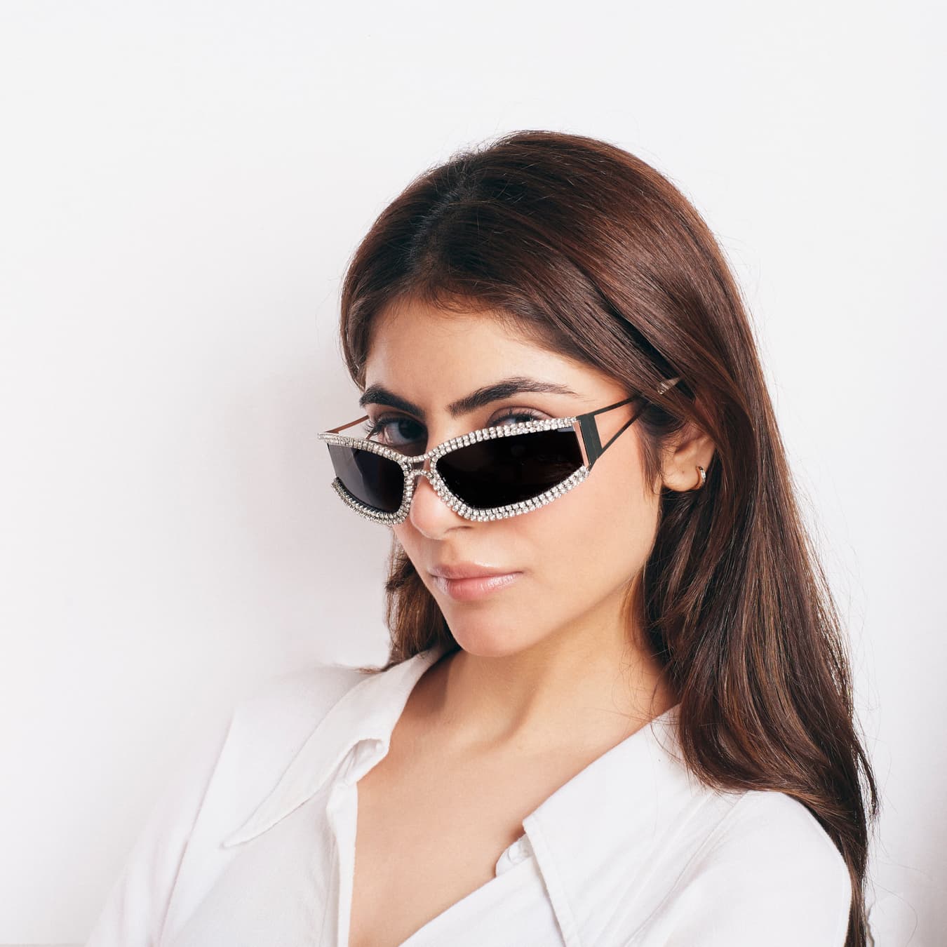 Women's Black Smart Casual Beyonce Signature Rhinestone Sunglasses