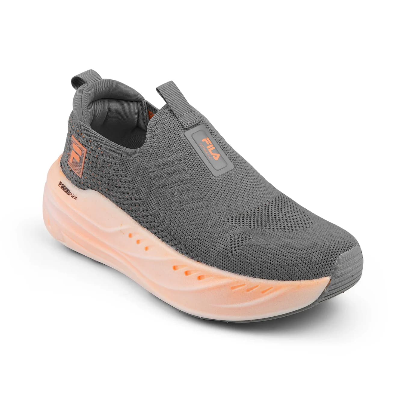Men's Grey Casual Round Toe Slip-On Sneakers
