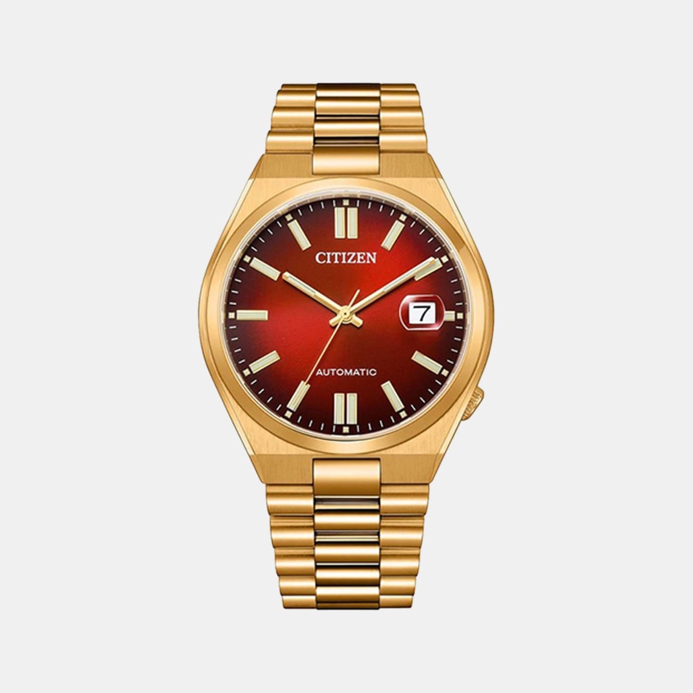 Tsuyosa Men's Automatic Red Dial Analog Stainless Steel Watch NJ0153-82X