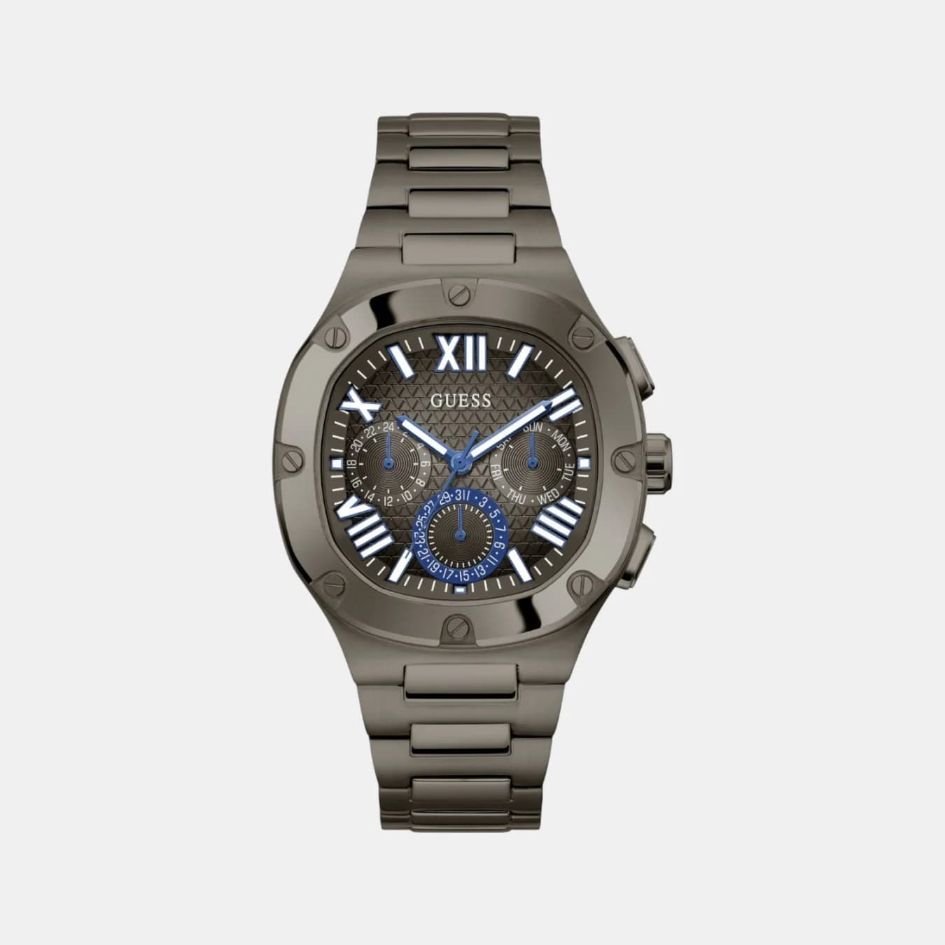 Headline Men's Quartz Gunmetal Dial Chronograph Stainless Steel Watch GW0572G5
