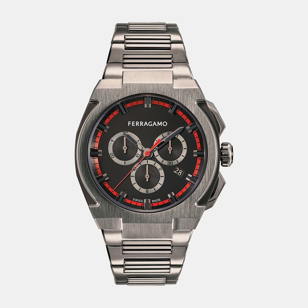 K2-Supreme Chrono 43Mm-Fw Men's Quartz Black Dial Chronograph Stainless Steel Watch SFK200423