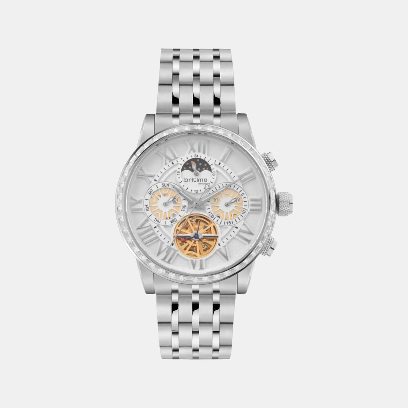 Orbit Men's Automatic Silver Dial Multi-Function Metal Watch 574-M10301