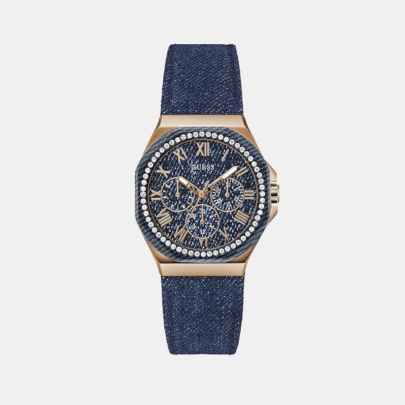 Glaze Women's Quartz Blue Dial Multi-Function Fabric Watch GW0753L5