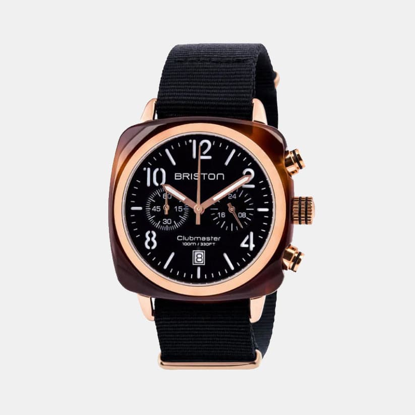 Clubmaster Classic Men's Quartz Black Dial Chronograph NATO Watch 14140.PRA.T.1.NB