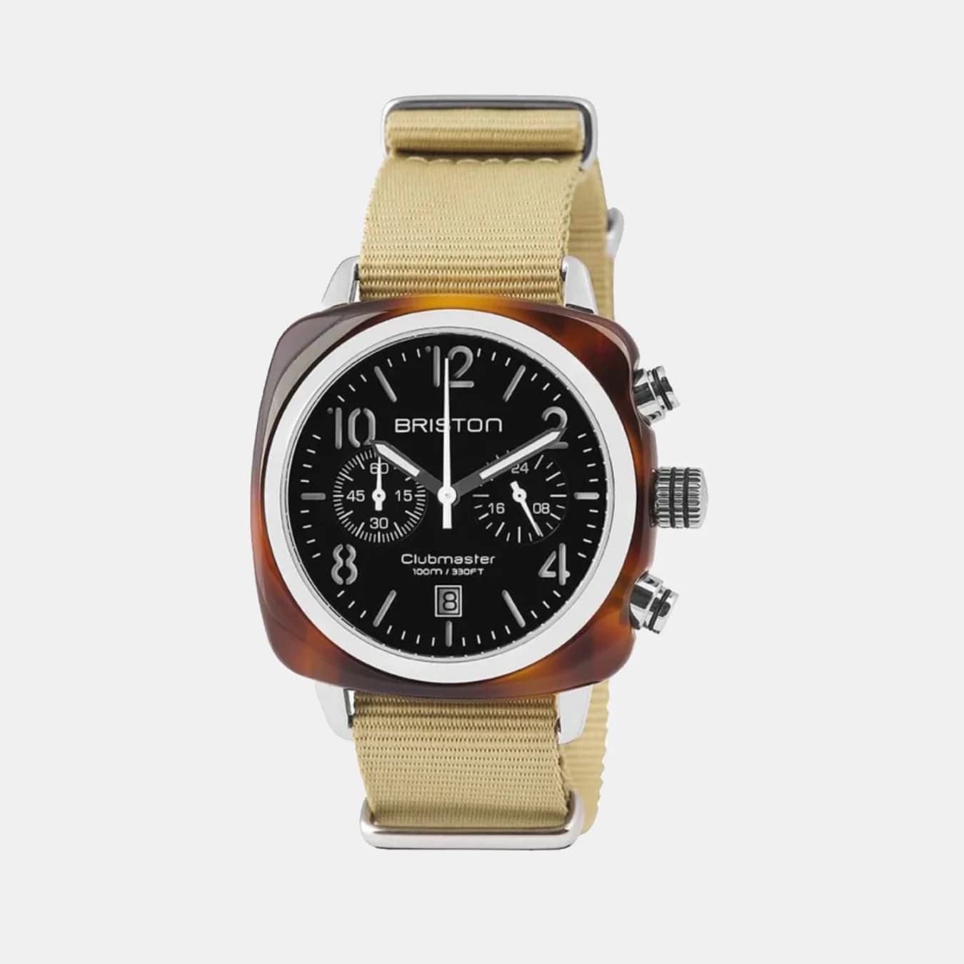 Clubmaster Classic Women's Quartz Black Dial Chronograph NATO Watch 13140.SA.T.1.NK