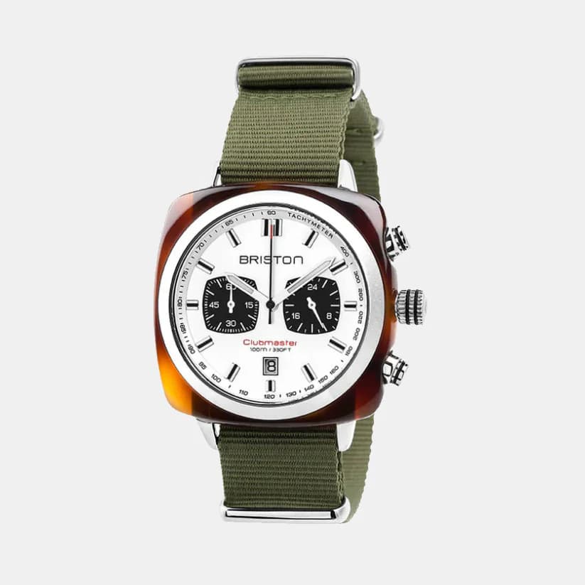 Clubmaster Sport Men's Quartz White Dial Chronograph NATO Watch 17142.SA.TS.2.NGA