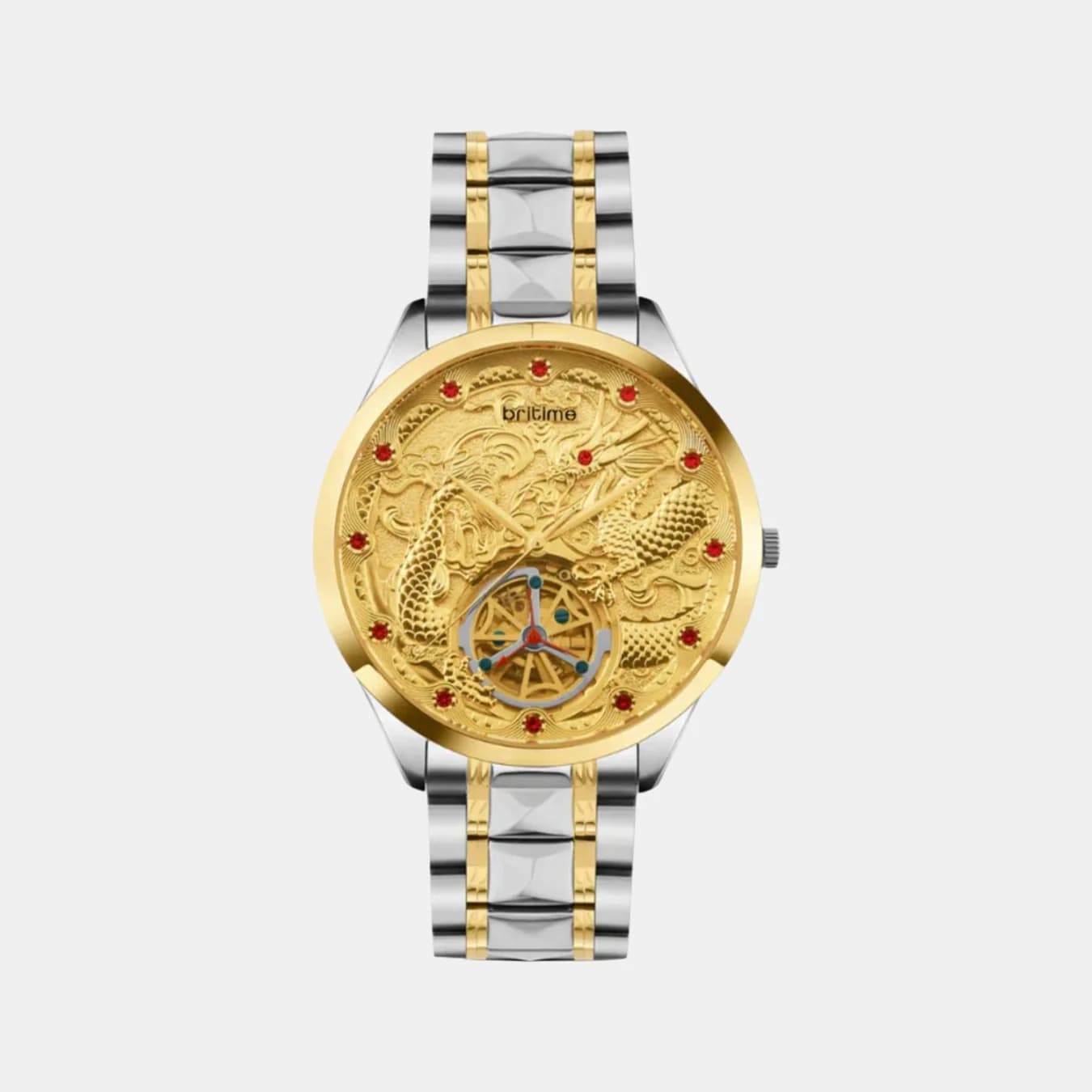 Men's Automatic Gold Dial Analog Stainless Steel Watch 359-M10705