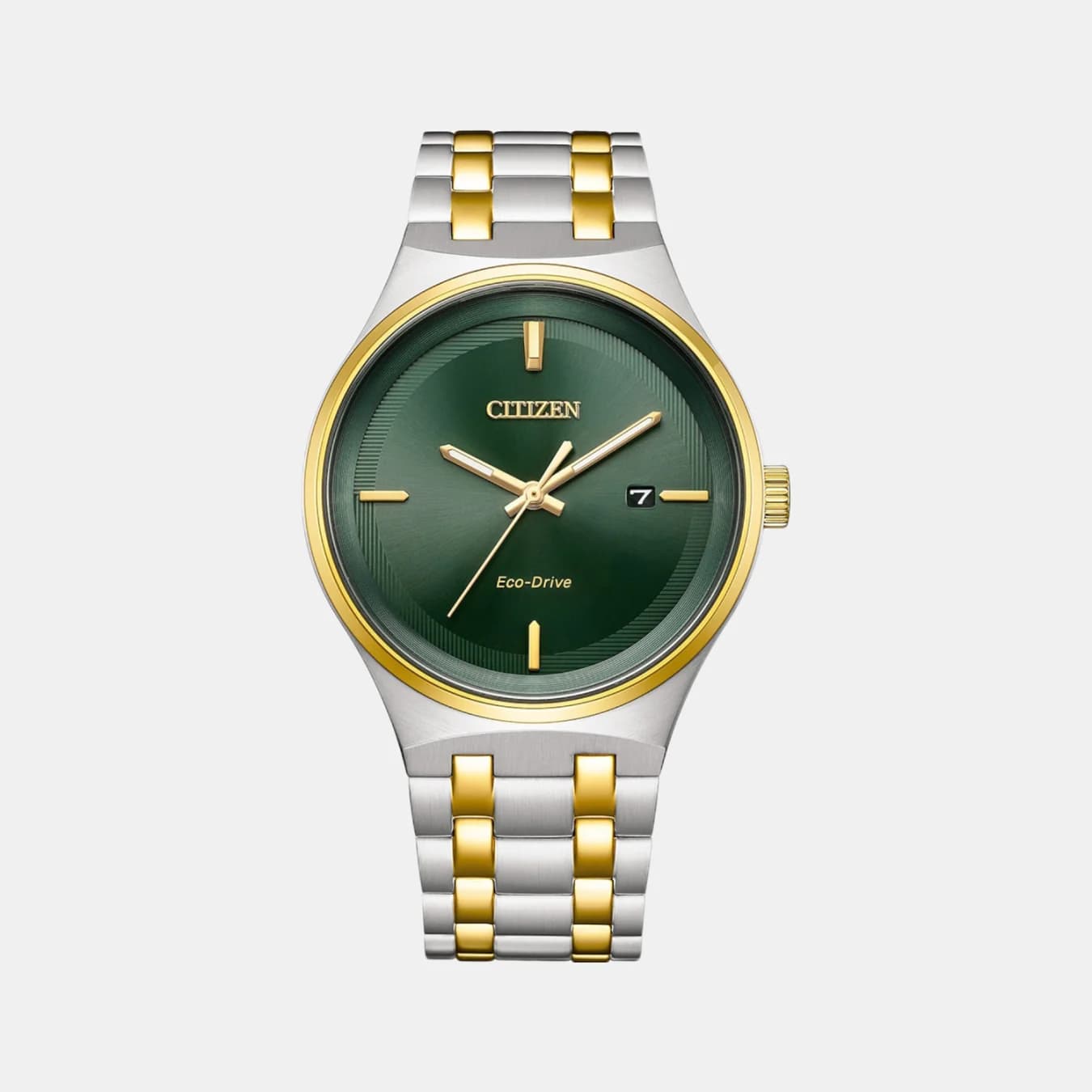 Axiom Men's Eco-Drive Green Dial Analog Stainless Steel Watch BM7654-57X