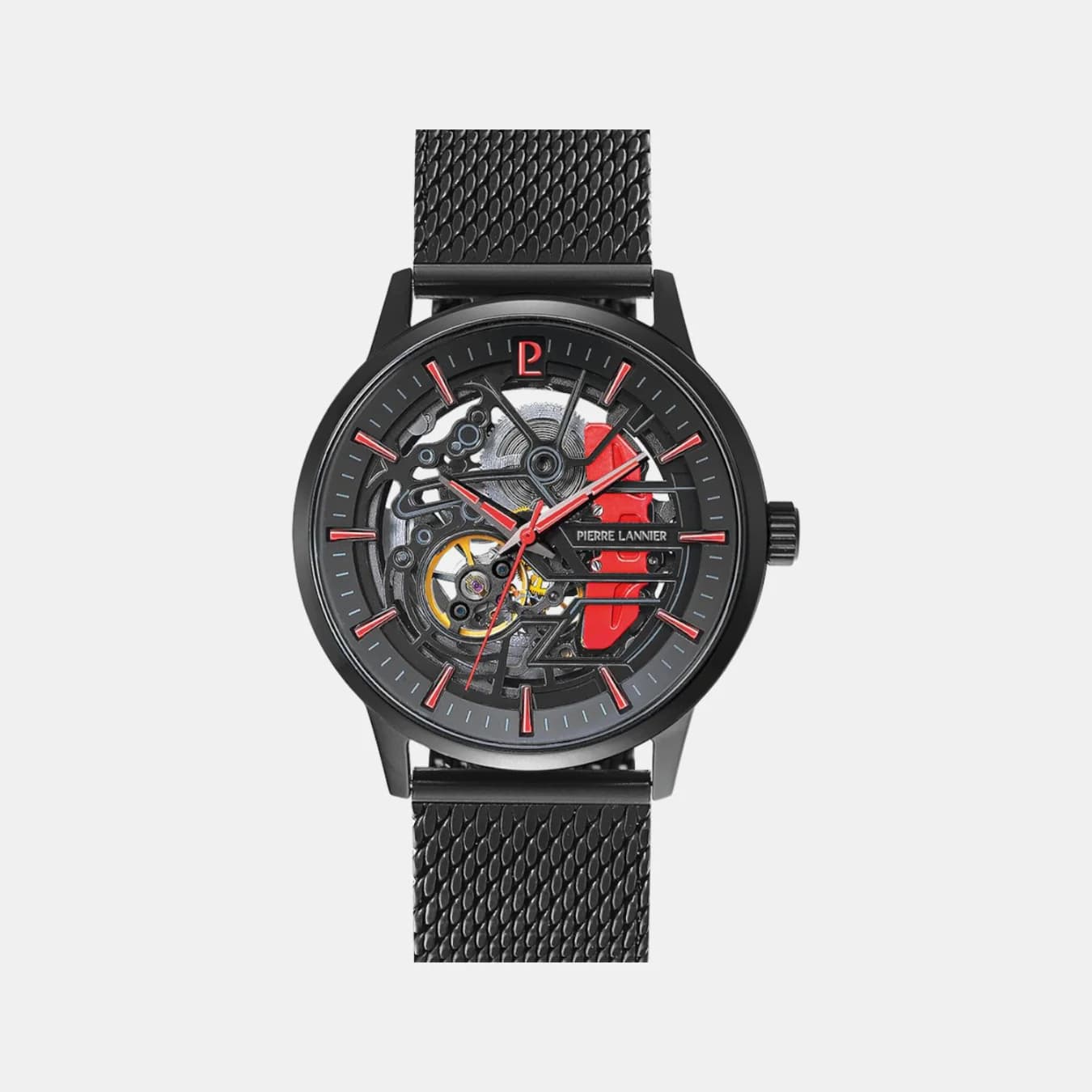 Paddock Men's Automatic Black Dial Analog Mesh Watch 345A459