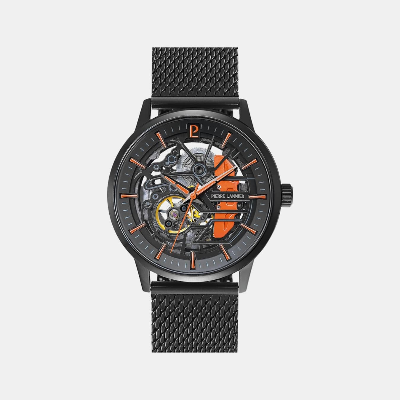 Paddock Men's Automatic Black Dial Analog Mesh Watch 345A499