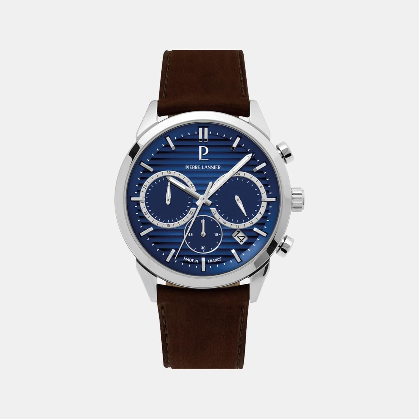 Monarck Men's Quartz Blue Dial Chronograph Leather Watch 232G164