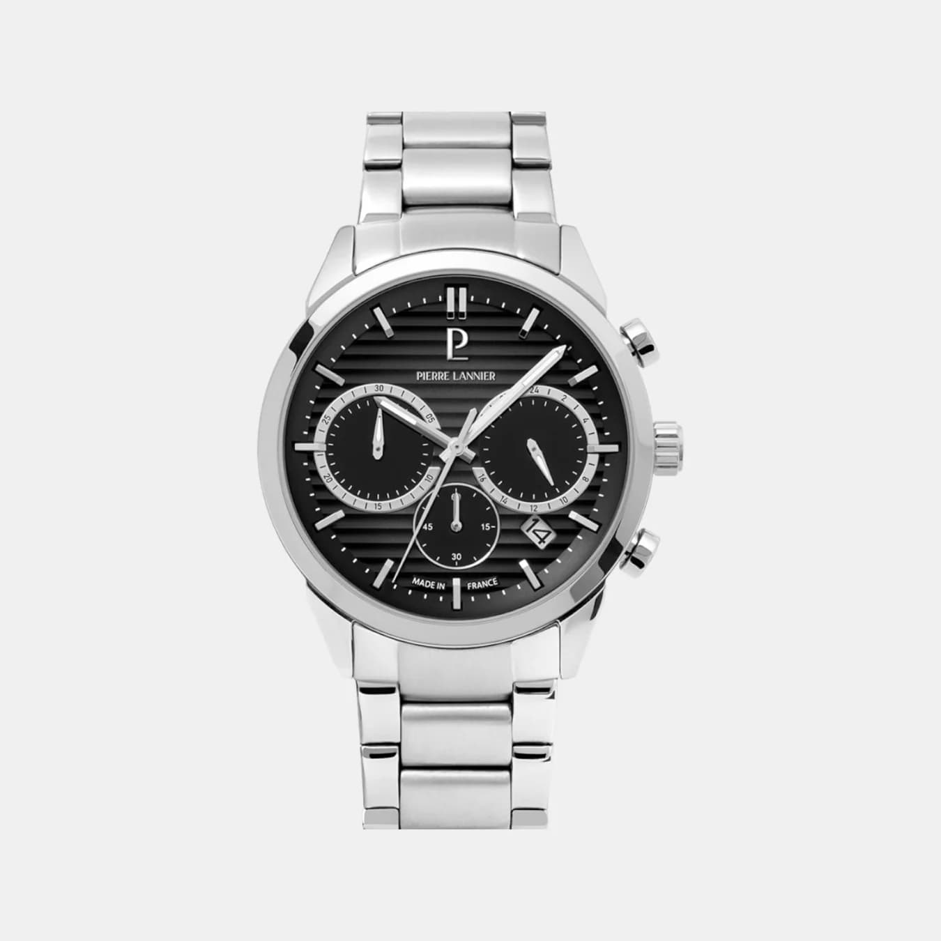 Monarck Men's Quartz Black Dial Chronograph Stainless Steel Watch 233D131