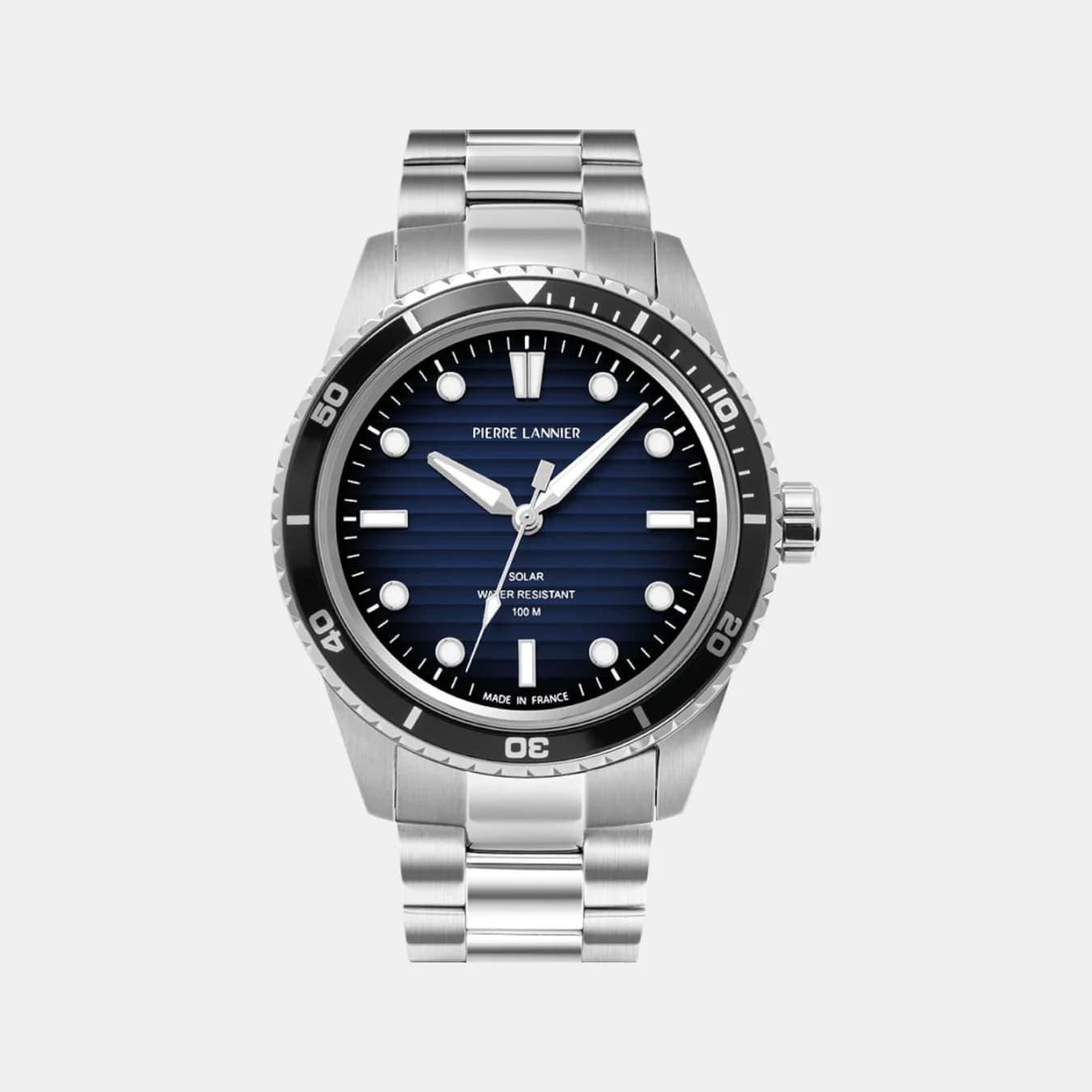 Inti Men's Solar Blue Dial Analog Stainless Steel Watch 244H161