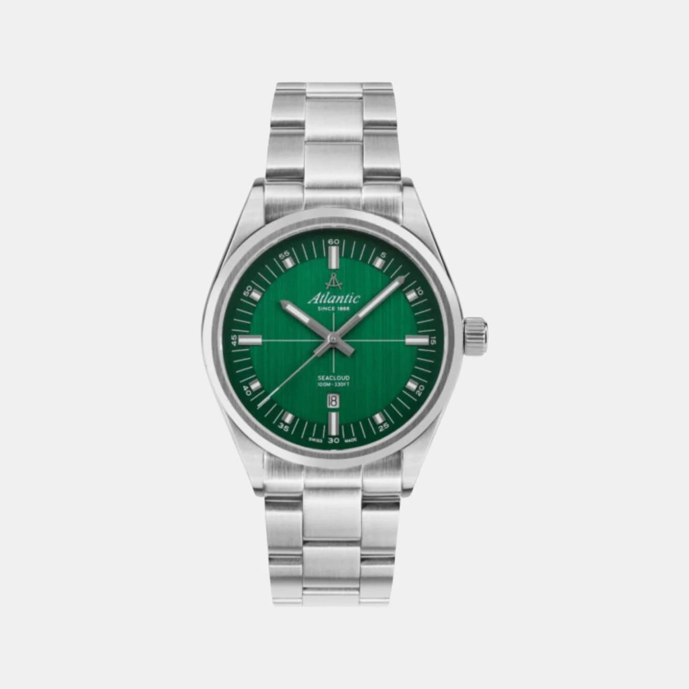 Men's Quartz Green Dial Analog Stainless Steel Watch 73366.41.71