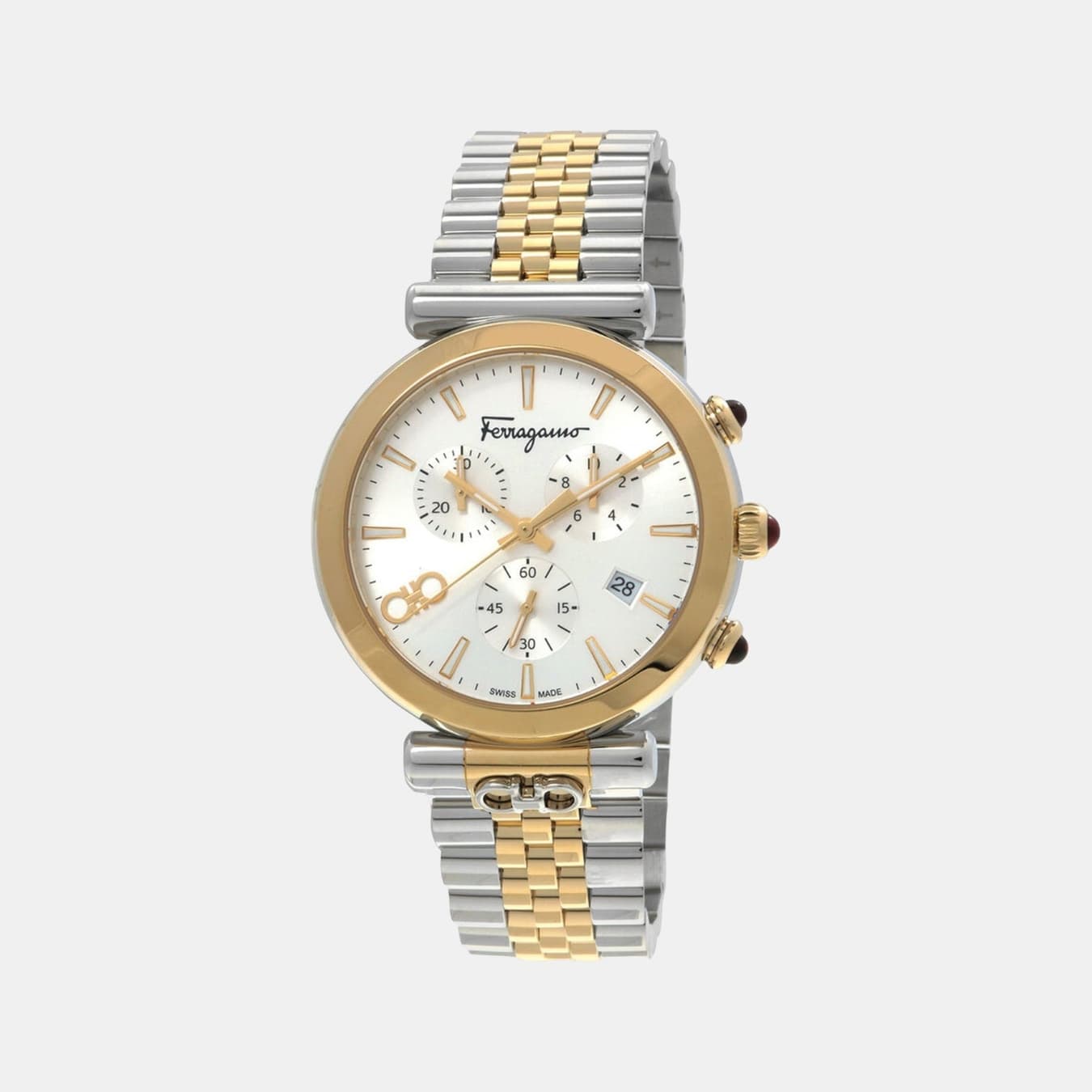 Unisex Quartz White Dial Chronograph Stainless Steel Watch SFYB02324