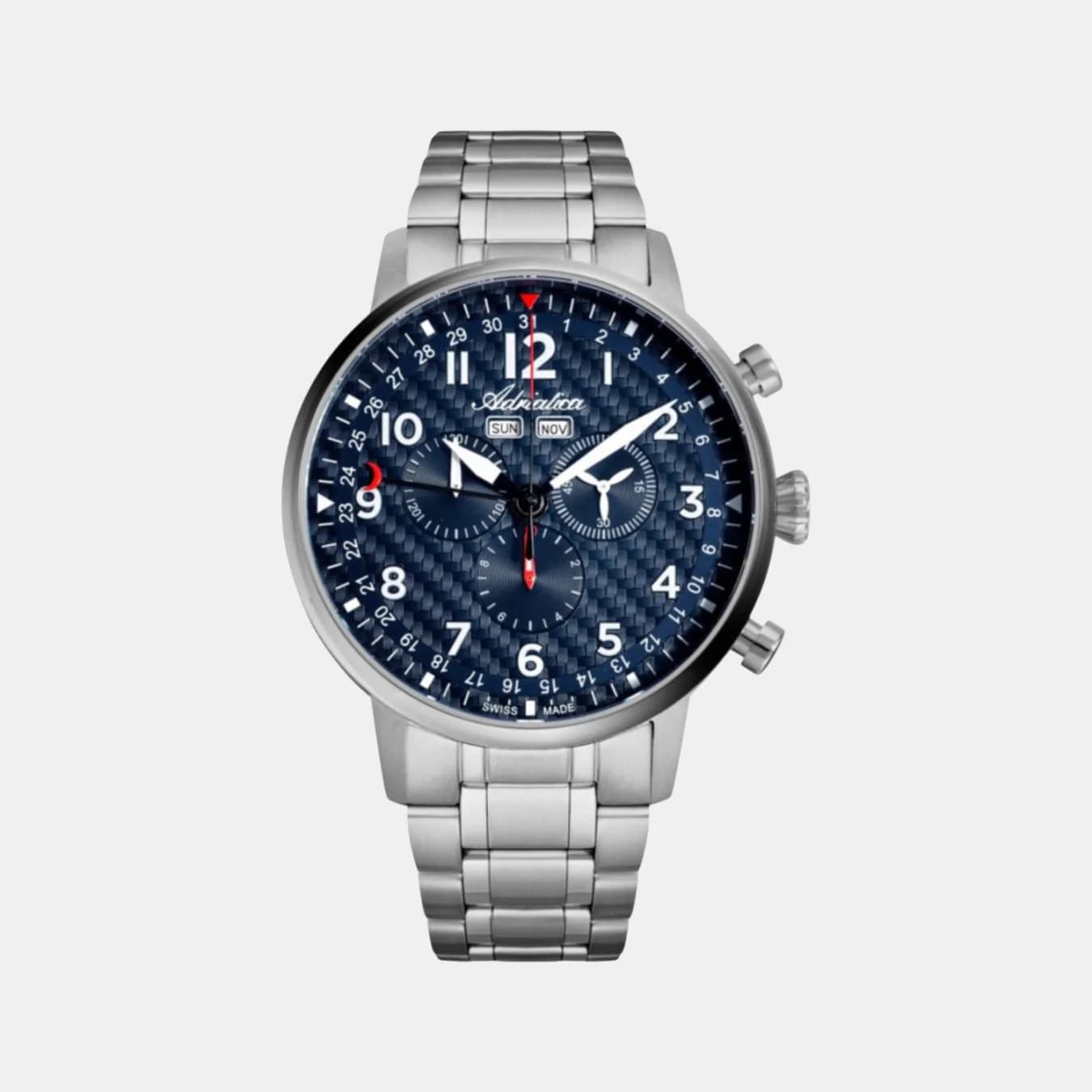 Men's Quartz Dark Blue Dial Chronograph Stainless Steel Watch A8308.4125CH