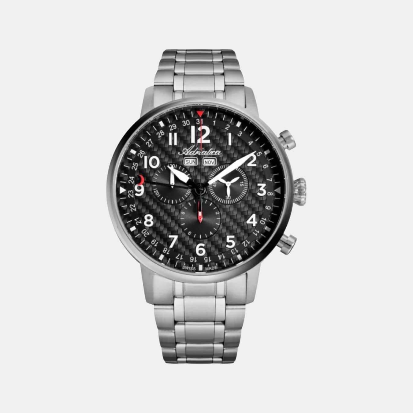 Men's Quartz Black Dial Chronograph Stainless Steel Watch A8308.4124CH