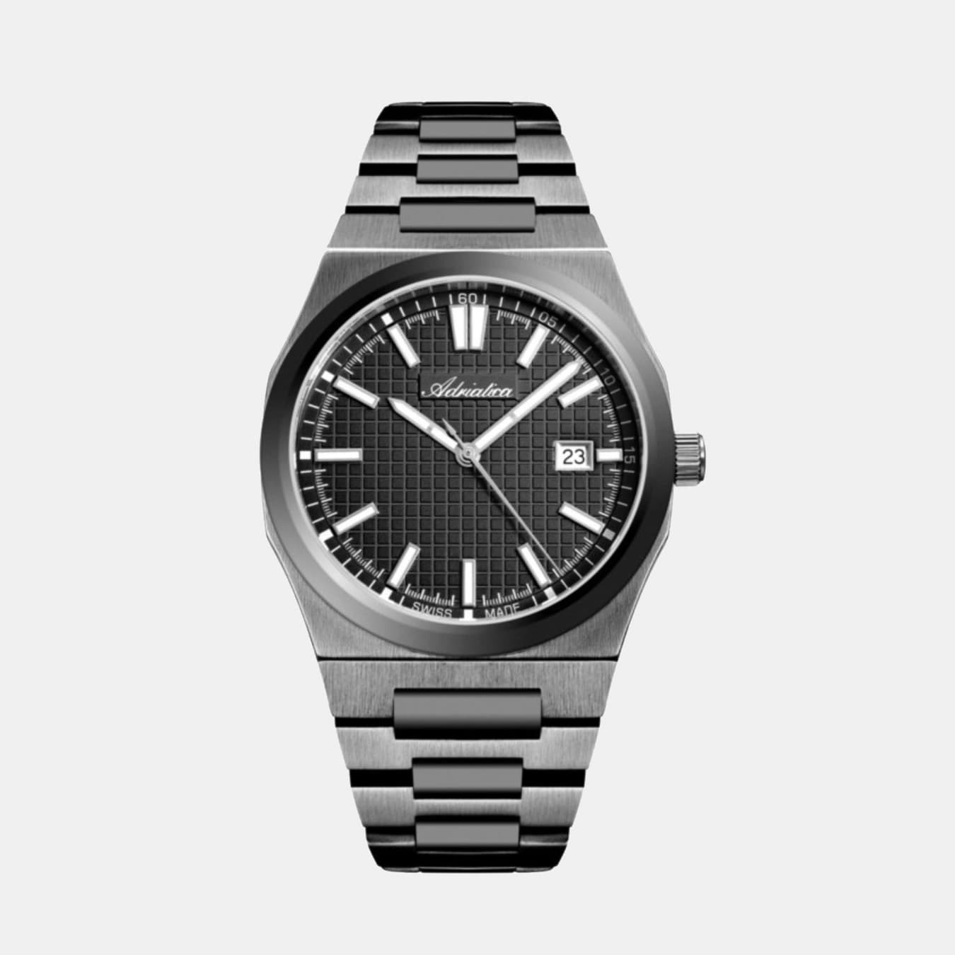 Men's Quartz Gun Dial Analog Stainless Steel Watch A8326.S116Q