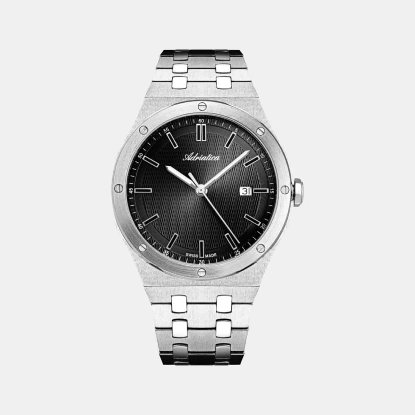 Men's Quartz Black Dial Analog Stainless Steel Watch A8337.5114Q
